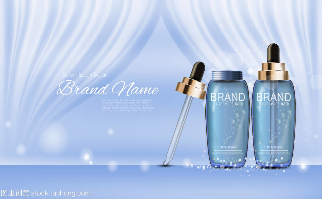 設(shè)計廣告或雜志背景的化妝品產(chǎn)品模板。3d 的現(xiàn)實載體 Iillustration